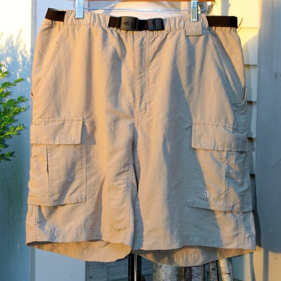 The North Face Other - The North Face Tan Belted Waist Nylon Cargo Hiking Shorts Sz XL